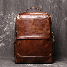 Новый Винтажный коричневый черный рюкзак Nesitu из натуральной кожи для ноутбука 14 дюймов для женщин и мужчин, дорожные сумки из воловьей кожи M1051 2024 - купить недорого