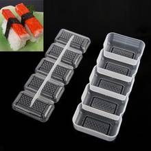 Conjunto de moldes para sushi japonês, esfera de plástico fricção para enrolar sushi japonês, acessório prático de cozinha, 5 rolos 2024 - compre barato