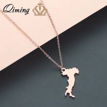 QIMING Italy Map Men Necklace Vintage Europe Trip Italian Pendant fashion Jewelry Best Collar Choker Golden Men Necklace Jewelry 2024 - buy cheap