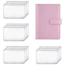 A6 Binder Planner Pink Notebook Binder and 12 Pieces 6 Hole Binder Zipper Folder,Binder Pockets Cash Envelope Wallet 2024 - buy cheap