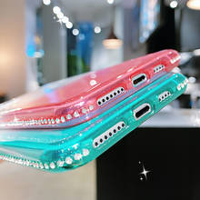 LOVECOM градиентный Блестящий ювелирный чехол для телефона для iPhone 11 Pro Max XR XS Max 6 6S 7 8 Plus X Мягкий ТПУ полный корпус Прозрачная задняя крышка 2024 - купить недорого