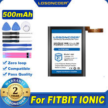 100% Original LOSONCOER NEW 500mAh Battery For FITBIT IONIC / FITBIT LONIC Smart Watch 2024 - buy cheap