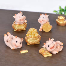 1 Piece Cute Golden Bull  Small Statue Little Figurine Crafts Figure Ornament Miniatures 2024 - buy cheap