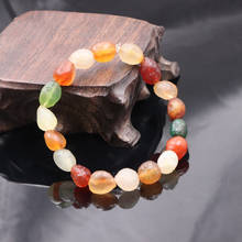 Sand Desert Gobi Beach Beads Bracelet Natural Agates Candy Color Stone Strand Bracelets Bangle Wristband Gifts jewelry 19cm B326 2024 - buy cheap
