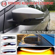 2 pçs dinâmico blinker led turn signal luzes fumado fluindo espelho retrovisor luzes indicadoras para ford kuga ecosport 2013-2018 2024 - compre barato