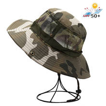 UPF50 +-gorros de pescador Boonie para hombre y mujer, sombrero de camuflaje con protección UV para exteriores, gorra táctica de ejército militar para senderismo y Camping 2024 - compra barato