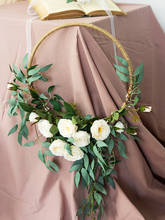 SESTHFAR Wedding Garland Hoop Bouquet Bridal Wreath Artificial Leaves Flower Basket Holding Flowers Bride For Decoration 2024 - buy cheap