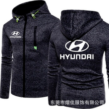 Новинка весна-осень 2021, модная толстовка с логотипом Hyundai, мужская повседневная куртка с капюшоном на молнии, спортивный костюм G 2024 - купить недорого