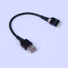 100pcs/lot PC computer motherboard Internal USB 9pin Male to External USB A Male data extension cable shielding 20cm 2024 - buy cheap