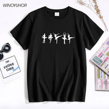 Camiseta con estampado de bailarinas de Ballet para mujer, Tops informales de manga corta, camiseta Hipster de algodón para mujer 2021 2024 - compra barato
