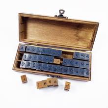 4set Handwriting Lower Case&Symbol Wooden Stamp Set DIY Decorative Clear Stamps For Scrapbooking With Wooden Box Wholesale 2024 - buy cheap