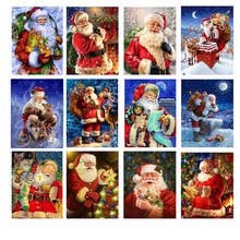 5D DIY Diamond Painting Cross Stitch Full Square Picture Santa Claus 5d Diamond Embroidery Mosaic New Year Decoration Gift 2024 - buy cheap