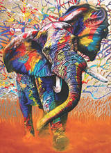 JMINE-pintura de elefante colorido 5D, kits de punto de cruz, arte de alta calidad, Animal, pintura 3D, diamantes 2024 - compra barato