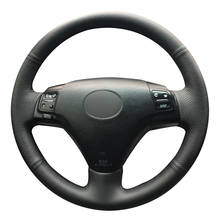 Cubierta antideslizante del volante del coche de cuero genuino negro cosido a mano para el 2004-2007 de Lexus GS300 ES250 2005 2024 - compra barato