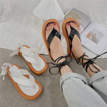 COOTELILI женские сандалии на нескользящей платформе с каблуком 4 см, повседневная обувь на шнуровке с пряжкой, для лета, 2020 2024 - купить недорого
