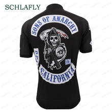 Son of anarchy black cycling jersey short sleeve bike wear jersey road jersey cycling clothing bicycle clothes schlafly 2024 - buy cheap