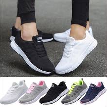 Tênis feminino casual malha respirável, calçado feminino sneaker preto e branco antiderrapante 2024 - compre barato