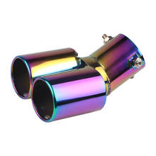 Car Styling Mufflers Exhaust Tail Throat Pipe Tip Flat Universal Straight Stainless Steel Multi-size Dual Outlet Muffler 2024 - buy cheap