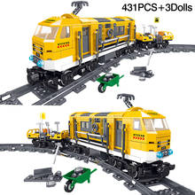 Trem técnico modelo de manutenção ferroviária blocos de construção brinquedos faixas do motor ferroviário carro transporte diy presentes educativos para crianças 2024 - compre barato