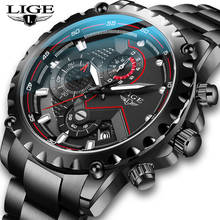 LIGE New Men Watches Top Luxury Brand Fashion Sport Waterproof Chronograph Male Stainless Steel Wristwatch Men Relogio Masculino 2024 - buy cheap