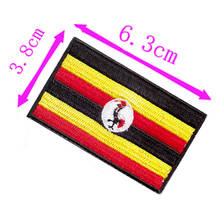 Вышитая нашивка с флагом Уганды, ширина 6,3 см, высокое качество, Приклеивание утюгом на подложке/эмблема/национальный мир/значок/город кампальа/утка/полоса 2024 - купить недорого