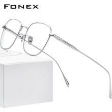 FONEX Pure Titanium Glasses Men Square Eyewear 2020 New Fashion Male Prescription Optical Myopia Eyeglasses Frames 8560 2024 - buy cheap
