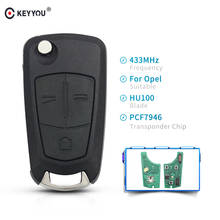 KEYYOU-llave de repuesto automática para coche, mando a distancia con 3 botones, 433MHz, PCF7946, para Vauxhall Opel Vectra C Signum 2024 - compra barato