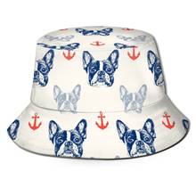 Gorras verão francês bulldog padrão cinessd nova moda balde chapéus de pescador gorras 2024 - compre barato