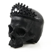 Moquerry resina simulação crânio coroa rei crânio humano modelo de resina crânio cabeça arte cópia da barra casa decoração dia das bruxas 2024 - compre barato