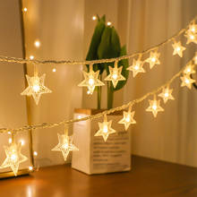 Garland-luzes de led em estrelas, guirlanda de fadas, branca quente, faça você mesmo, para quartos infantis, aniversários, casamentos, decoração de festa de natal 2024 - compre barato