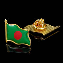 Bangladesh National Color Flag Lapel Pin Solid Metal Flag Lapel Pin-Gold Tone 2024 - buy cheap