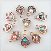 30 New Heart Charms Colored Acrylic KC Gold Plated Smooth Connectors 16x22.5mm 2024 - buy cheap