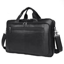 Maletín de negocios de cuero genuino para hombre, bolsa de hombro de cuero auténtico de 17 pulgadas, bolso de viaje 2024 - compra barato