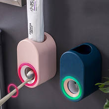 ONEUP-dispensador automático de pasta de dientes, estante exprimidor de pasta de dientes montado en la pared a prueba de polvo, soporte para accesorios de baño 2024 - compra barato