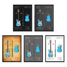 Vintage Fender Precision Bass Guitar 1960 Colourised Patent Blueprint Poster Canvas Painting Print Wall Décor Living Home Art 2024 - buy cheap