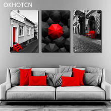 Red Umbrella Canvas Painting Nordic Poster Chinese Style Wall Pictures for Living Room Home Decoration Posters and Prints 2024 - buy cheap