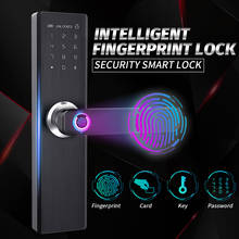 Fingerprint Lock Smart Card Digital Code Security Electronic Smart Door Lock APP+Touch Password+Keypad+Card+Fingerprint 5 Ways 2024 - buy cheap