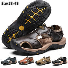 CUNGEL/Новая мужская обувь; Мужские сандалии из натуральной кожи; Летняя мужская обувь; Пляжные сандалии; Мужские модные уличные повседневные кроссовки; Размер 48 2024 - купить недорого
