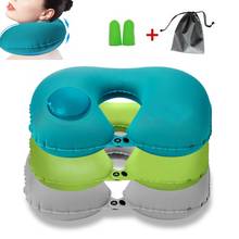 New U-Shape Inflatable Camping Pillow Travel Cervical Pillow With Pocket Earplug for Car Airplane Office Nap Air Neck Cushion 2024 - buy cheap