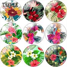 TAFREE Tropical Green Plant Leaf Photo 12mm/15mm/16mm/18mm/20mm/25mm Round Glass Cabochon Demo Flat Back Making Findings 2024 - buy cheap