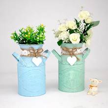 Pote de flores frescas para sala de estar venda de balde floral decoração de artesanato adesivos presentes 2024 - compre barato