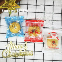 50 Uds. De alce de Navidad para regalo de Papá Noel, paquete para hornear bolsas de plástico para pasteles, galletas, hornear pan, bolsas de embalaje para galletas 2024 - compra barato