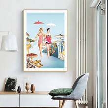 Pintura en lienzo Vintage de estilo nórdico, póster e impresión de arte de pared, imagen de seta, arbusto, Mujer Bonita, estilo Retro, decoración moderna para sala de estar 2024 - compra barato