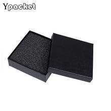 25 unids/lote organizador de joyas cuadrado negro caja de joyería collar cajas colgantes cajas de embalaje de papel 12x12x3,5 cm 2024 - compra barato