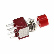 10pcs Red 6 Pins SPDT Momentary AC 2A/250V 5A/120V Push Button Pushbutton Switch 1 NO 1 NC 2024 - buy cheap