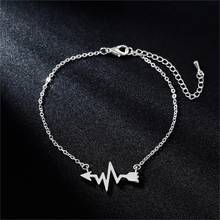 QIMING Heartbeat Arrow Bracelets Women Nurse Doctor Collar Medical Jewelry ECG Charm Bracelet Bangle Stainless Steel Jewelry 2024 - buy cheap