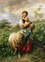 The Shepherdes -Girl Counted Cross Stitch Kits Needlework Embroidery Crafts 14ct Unprinted Aida DIY Arts Handmade Home Decor 2024 - buy cheap