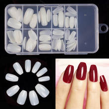 100 pcs/box Short Coffin False Nails With Nail Box Full Cover Ballerina Nail DIY Ballerina Acrylic Fake Nails Art 10 Size YW27 2024 - buy cheap