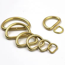 2Pcs Solid Brass D Rings Buckles for Bag Strap Belt Purse Webbing Dog Collar 10-38mm Inner Width Leather Craft DIY Accessories 2024 - buy cheap