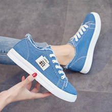 Canvas shoes For Women Fashion Blue Street woman vulcanized shoes summer Lace-up walking shoes Skateboard Canvas Shoes for women 2024 - buy cheap